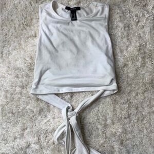 White Cropped Tank Top